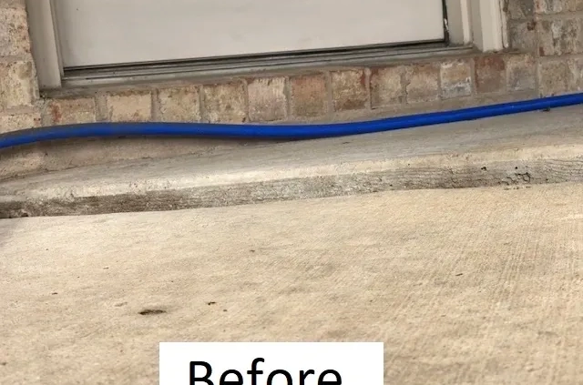Concrete Jacking Patio in Plano Tx Before