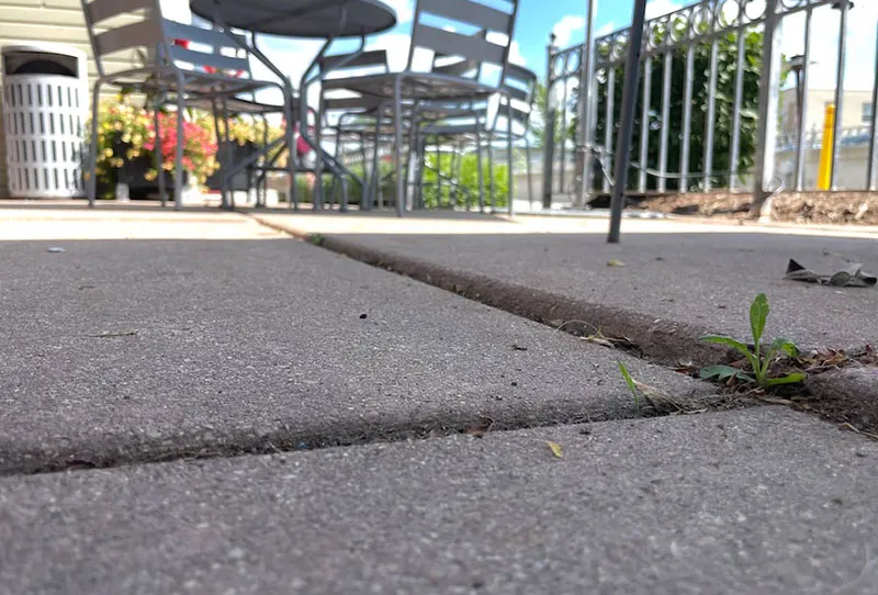 Restaurant patio concrete lifting and leveling Dallas